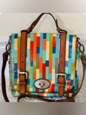 Fossil Calypso Key 
Multicolor Mosaic Crossbody Handbag